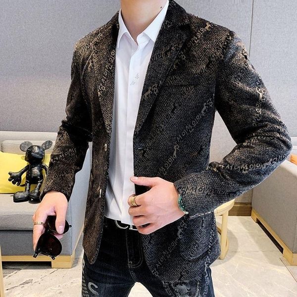men's suits & blazers 2021 arrived hangul pattern notch lapel blazer high-grade plush material men jacket trendy young slim cusual suit, White;black
men's suits & blazers 2021 arrived hangul pattern notch lapel blazer high-grade plush material men jacket trendy young slim cusual suit, White;black