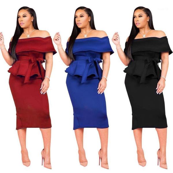 summer women solid skirts with belt suits slash neck and pencil two piece sets women's pants, White
summer women solid skirts with belt suits slash neck and pencil two piece sets women's pants, White
