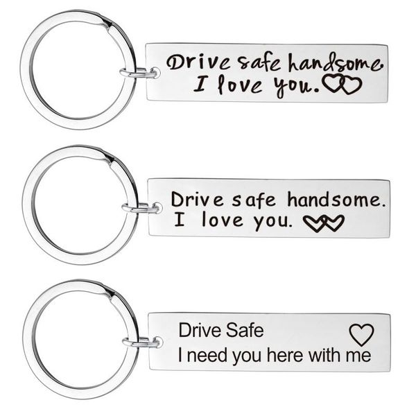 keychains stainless steel engraved keyring gifts drive safe i need you here with me/handsome love couples keychain car key chains, Silver
keychains stainless steel engraved keyring gifts drive safe i need you here with me/handsome love couples keychain car key chains, Silver