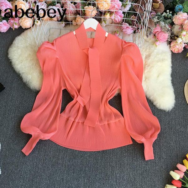 women's blouses & shirts 2021 spring autumn sweet versatile v-neck lantern sleeve shirt high waist pleated bandage loose solid color to, White
women's blouses & shirts 2021 spring autumn sweet versatile v-neck lantern sleeve shirt high waist pleated bandage loose solid color to, White