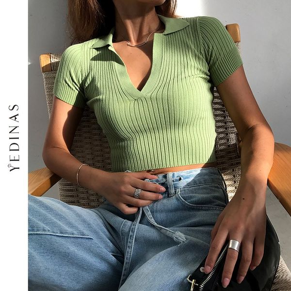 yedinas summer vintage polo shirts women slim cropped knitted deep v-neck t-shirt female solid t shirt streetwear 2021, White
yedinas summer vintage polo shirts women slim cropped knitted deep v-neck t-shirt female solid t shirt streetwear 2021, White