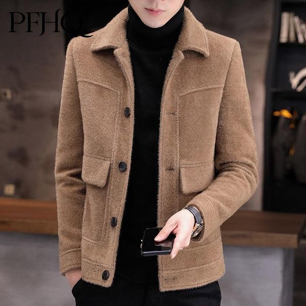 men's wool & blends pfhq 2021 autumn winter golden sable jacket men's thick warm coats woolen male casual single breasted 21d1061, Black
men's wool & blends pfhq 2021 autumn winter golden sable jacket men's thick warm coats woolen male casual single breasted 21d1061, Black