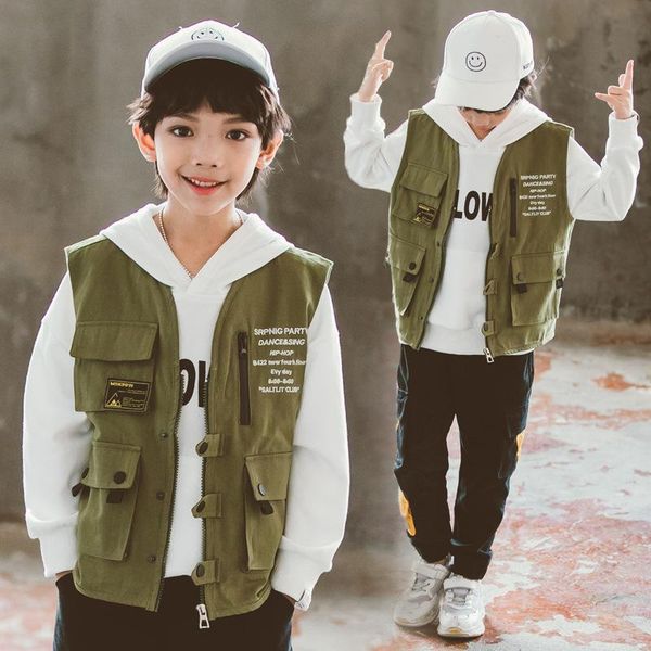 waistcoat spring autumn toddler boys cargo vest 2021 teenage sleeveless jackets black solid vests korean children clothing 4 8 12 14 15yrs, Camo
waistcoat spring autumn toddler boys cargo vest 2021 teenage sleeveless jackets black solid vests korean children clothing 4 8 12 14 15yrs, Camo