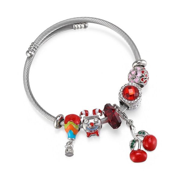 fashion diy beaded red cherry air balloon stainless steel adjustable crystal bracelet european charms beads dangle fits pandora charm bracel, Black
fashion diy beaded red cherry air balloon stainless steel adjustable crystal bracelet european charms beads dangle fits pandora charm bracel, Black