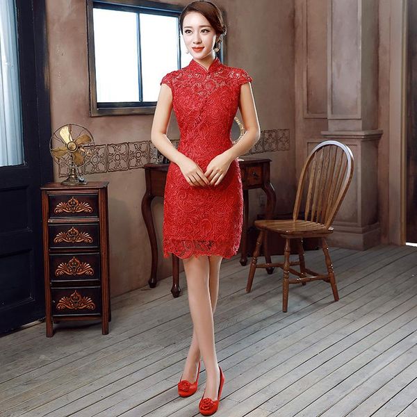 arrival chinese ladies mini qipao short sleeve elegant cheongsam vestidos traditional china wedding dress ethnic clothing, Red
arrival chinese ladies mini qipao short sleeve elegant cheongsam vestidos traditional china wedding dress ethnic clothing, Red