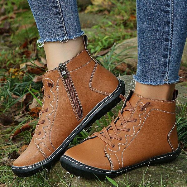 boots women cross lace up ankle platform vintage ladies zip woman shoes female botas mujer short boot bige size 35~43, Black
boots women cross lace up ankle platform vintage ladies zip woman shoes female botas mujer short boot bige size 35~43, Black
