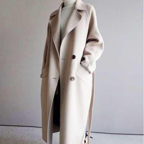 women's wool & blends coat 2021 autumn and winter wear south korea medium long loose over knee waist yuansufeng woolen, Black
women's wool & blends coat 2021 autumn and winter wear south korea medium long loose over knee waist yuansufeng woolen, Black