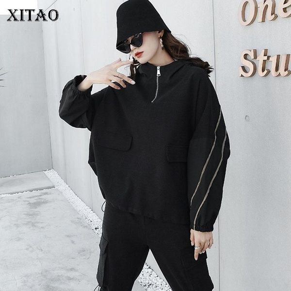 women's hoodies & sweatshirts xitao patchwork pockets zipper women 2021 winter casual fashion style temperament all match clothes zy175, Black
women's hoodies & sweatshirts xitao patchwork pockets zipper women 2021 winter casual fashion style temperament all match clothes zy175, Black