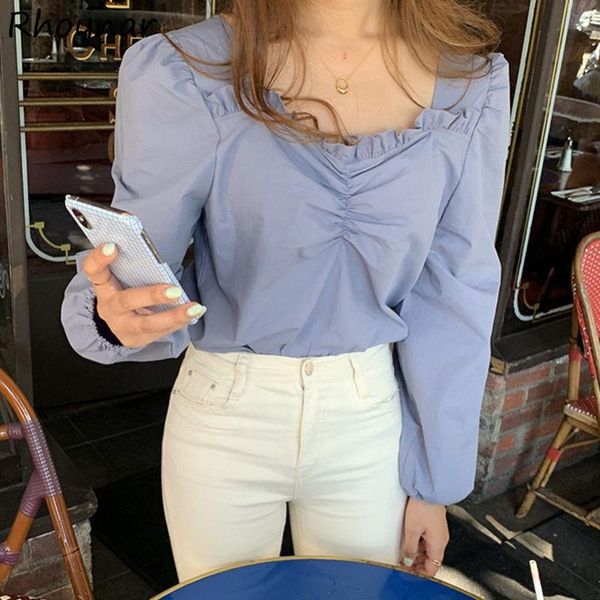 women's blouses & shirts women pure french style long puff sleeve ladies leisure fashion all-match autumn elegant shirring vintage ret, White
women's blouses & shirts women pure french style long puff sleeve ladies leisure fashion all-match autumn elegant shirring vintage ret, White