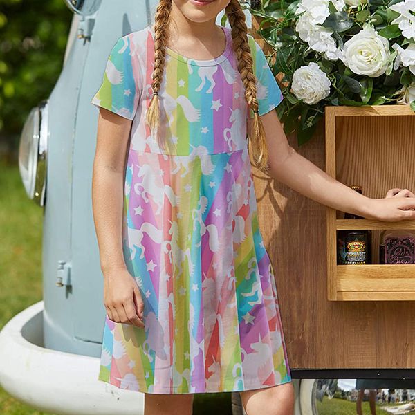 rainbow print girls dress short sleeve print dress children casual dress a-line skirt length over the knee simple, elegant and colorful 5-15, Red;yellow
rainbow print girls dress short sleeve print dress children casual dress a-line skirt length over the knee simple, elegant and colorful 5-15, Red;yellow