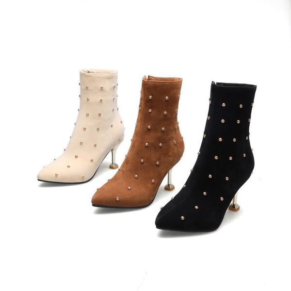 boots autumn and winter fashion women's 2021 versatile pearl pointed short tube thin heel, Black
boots autumn and winter fashion women's 2021 versatile pearl pointed short tube thin heel, Black