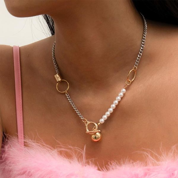 lacteo gothic ccb round ball pendant necklace for women 2021 trendy fashion metal pearls splicing elements choker necklaces, Silver
lacteo gothic ccb round ball pendant necklace for women 2021 trendy fashion metal pearls splicing elements choker necklaces, Silver