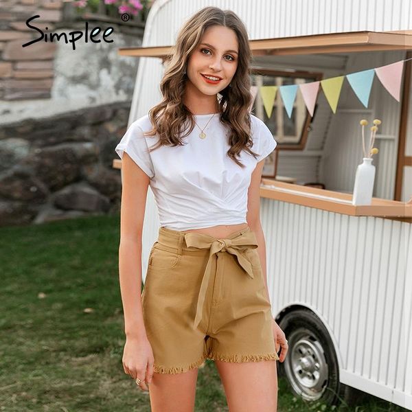simplee casual high waist women shorts elastic bow tie sashes tassel cotton skinny solid fashion ladies women's, White;black
simplee casual high waist women shorts elastic bow tie sashes tassel cotton skinny solid fashion ladies women's, White;black