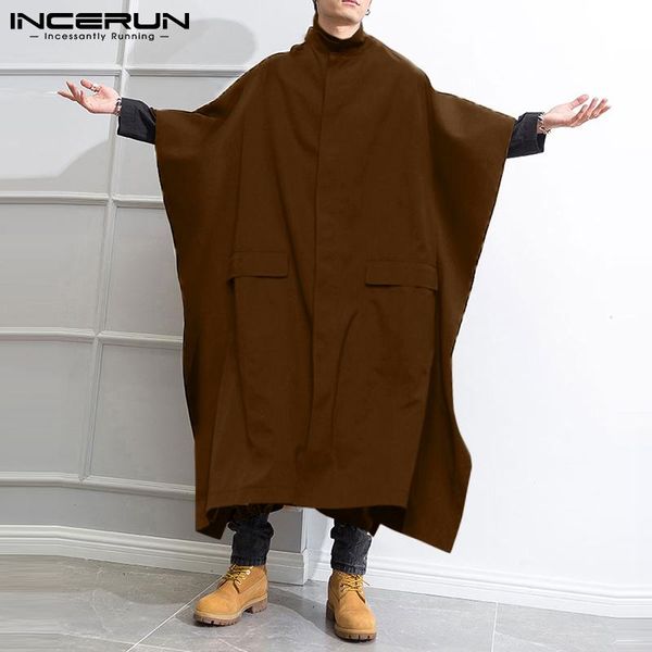men's trench coats fashion men stand collar long cloak streetwear autumn zipper ponchos 2021 solid color loose casual cape incerun 7, Tan;black
men's trench coats fashion men stand collar long cloak streetwear autumn zipper ponchos 2021 solid color loose casual cape incerun 7, Tan;black