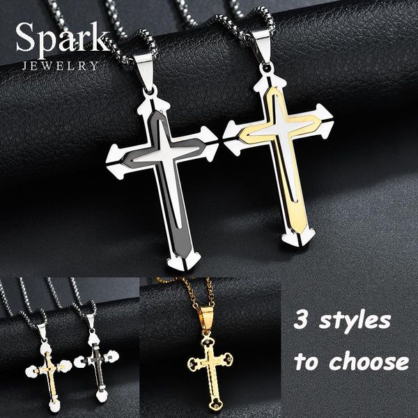 christian stainless steel double cross pendant necklace for women/men personality gold color chain religious jewelry necklaces, Silver
christian stainless steel double cross pendant necklace for women/men personality gold color chain religious jewelry necklaces, Silver