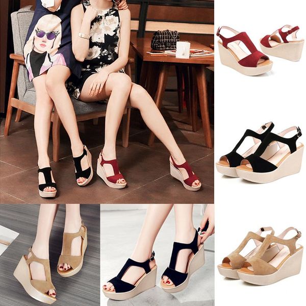 women wedge sandals summer slippers shoes slides platform wedges vintage high heel wedding sandalias mujer, Black
women wedge sandals summer slippers shoes slides platform wedges vintage high heel wedding sandalias mujer, Black