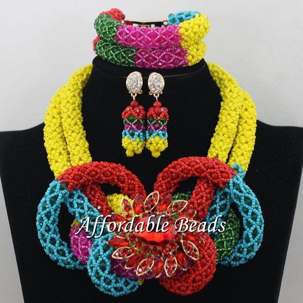 earrings & necklace different colors african ladies jewelry set nigerian wedding design handmade item ncd089, Silver
earrings & necklace different colors african ladies jewelry set nigerian wedding design handmade item ncd089, Silver