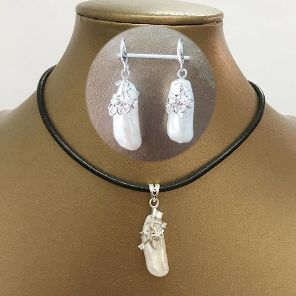 earrings & necklace 100% nature freshwater pearl jewelry set and earring-good big biwa baroque pearl,925 silver earring leather cord
earrings & necklace 100% nature freshwater pearl jewelry set and earring-good big biwa baroque pearl,925 silver earring leather cord