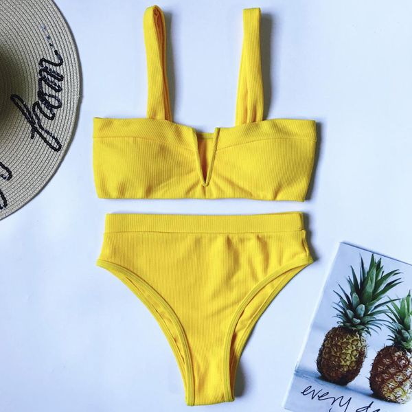 vintage ribbed female swimsuit high waist bikini women swimwear two-pieces bikini set v shape bather brazilian bathing suit swimin
vintage ribbed female swimsuit high waist bikini women swimwear two-pieces bikini set v shape bather brazilian bathing suit swimin
