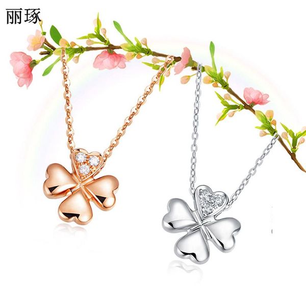 metal initial necklace female inlaid zircon four-leaf clover simple clavicle chain party pendant necklaces, Silver
metal initial necklace female inlaid zircon four-leaf clover simple clavicle chain party pendant necklaces, Silver