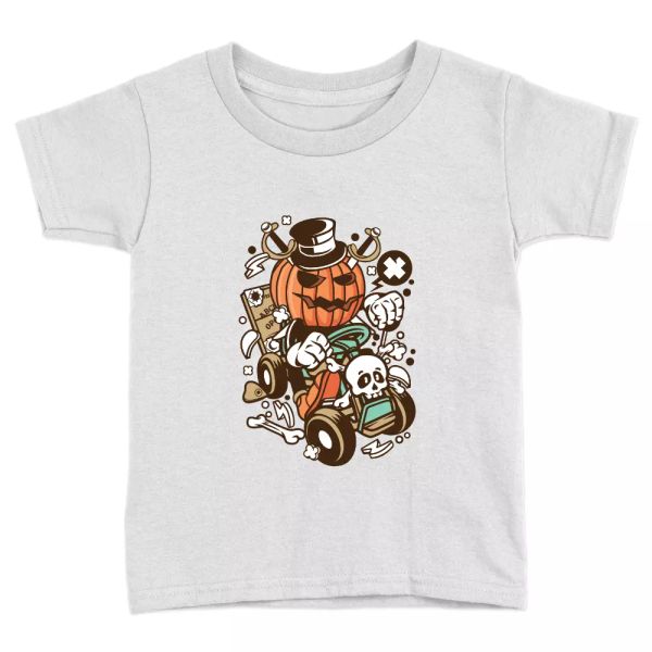 gokart pumpkin kids t-shirt halloween funny scary cool art gift present, White;black
gokart pumpkin kids t-shirt halloween funny scary cool art gift present, White;black