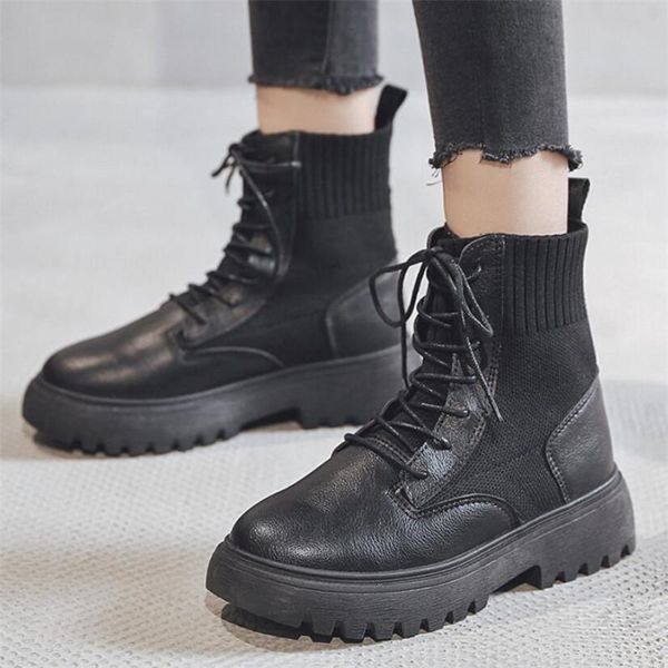 boots women winter 2021 plush platform lace up ankle woman fashion knit socks pale student comfortable flat, Black
boots women winter 2021 plush platform lace up ankle woman fashion knit socks pale student comfortable flat, Black