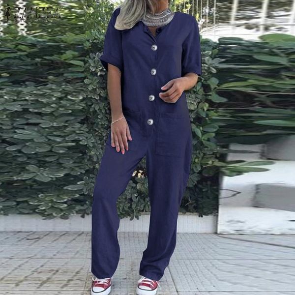 women's jumpsuits & rompers 2021 summer casual wide leg pants zanzea women solid long overalls jumpsuit fashion short sleeve dungarees, Black;white
women's jumpsuits & rompers 2021 summer casual wide leg pants zanzea women solid long overalls jumpsuit fashion short sleeve dungarees, Black;white