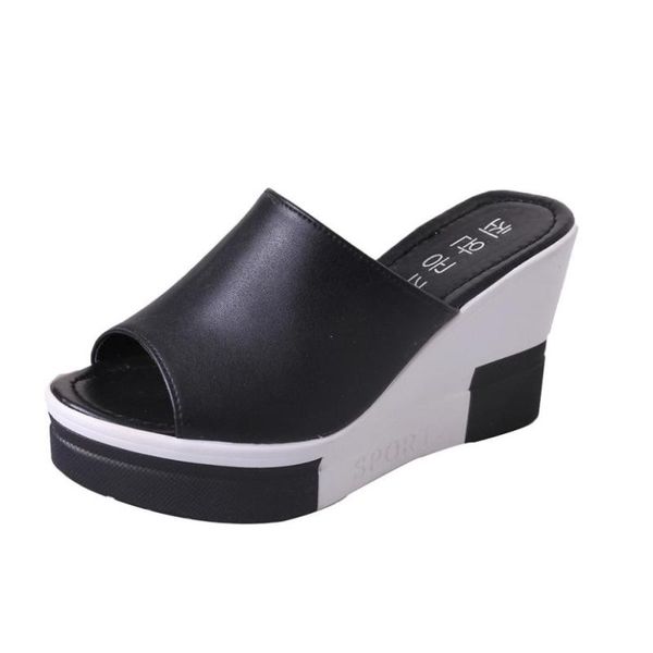 solid slides women summer peep-toe slippers wedges heel flip flops female ladies roman sandals 4.6, Black
solid slides women summer peep-toe slippers wedges heel flip flops female ladies roman sandals 4.6, Black