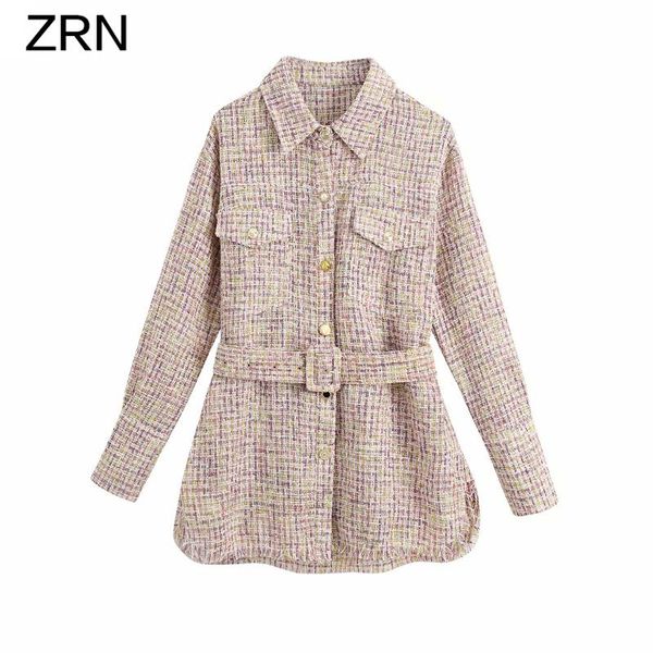 women 2021 fashion elegant vintage loose tweed with belt jacket long sleeve plaid weave coat female outerwear chic women's jackets, Black;brown
women 2021 fashion elegant vintage loose tweed with belt jacket long sleeve plaid weave coat female outerwear chic women's jackets, Black;brown