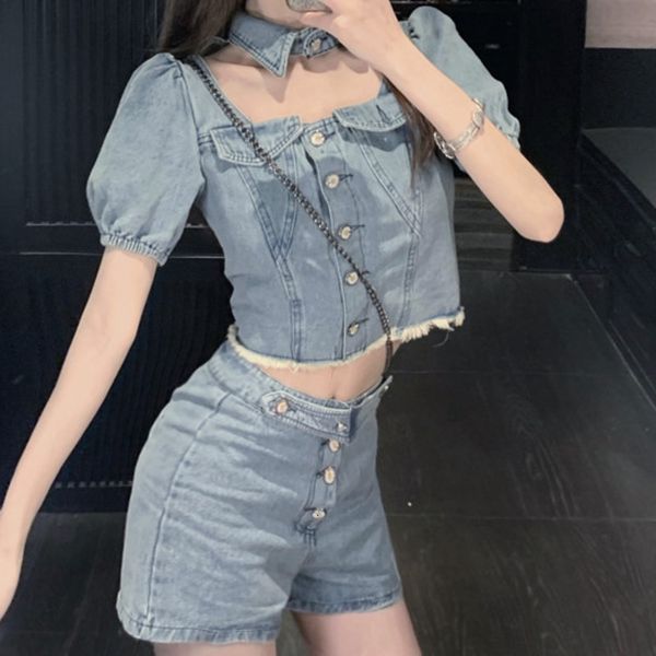 fashion pants define fine blue short jacke + denim shorts piece defines women's clothes summer, White;black
fashion pants define fine blue short jacke + denim shorts piece defines women's clothes summer, White;black