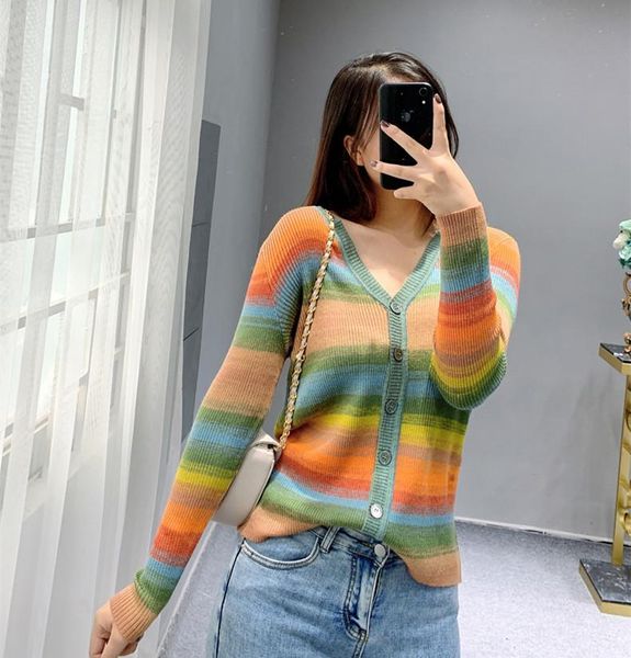 women's knits & tees 2021 winter knitted rainbow cardigans for women casual loose striped sweater ladies runway brand jumper, White
women's knits & tees 2021 winter knitted rainbow cardigans for women casual loose striped sweater ladies runway brand jumper, White