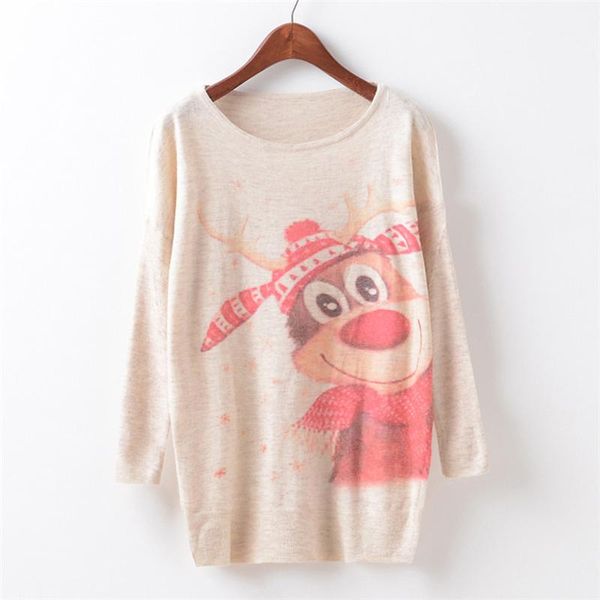 funny big eyed christmas fawn print women's sweaters knitted 2021 fashion oversize jumpers pullovers casual female clothes, White;black
funny big eyed christmas fawn print women's sweaters knitted 2021 fashion oversize jumpers pullovers casual female clothes, White;black
