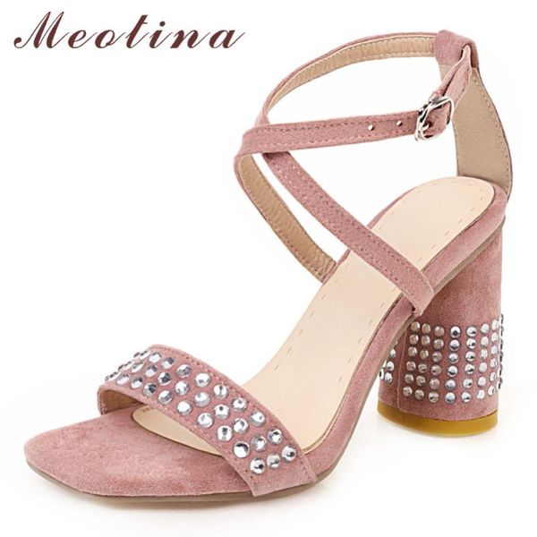 meotina women shoes summer sandals rhinestone buckle round heels ankle strap cross-tied super high heel lady 34-46, Black
meotina women shoes summer sandals rhinestone buckle round heels ankle strap cross-tied super high heel lady 34-46, Black