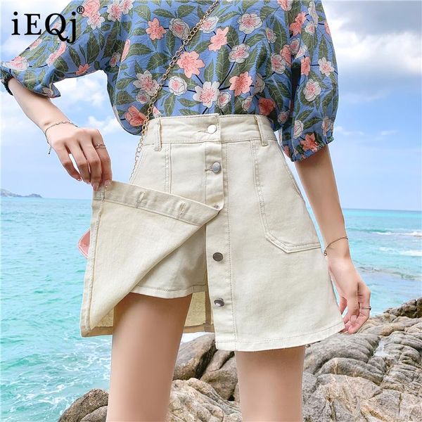 women's shorts ieqj 2021 summer white casual all-match korean version of large size denim women loose and thin a-shaped wide legs, White;black
women's shorts ieqj 2021 summer white casual all-match korean version of large size denim women loose and thin a-shaped wide legs, White;black