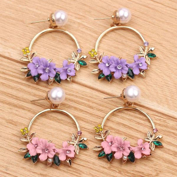 stud purple pink flower earrings girls sweet pearl pendant summer fashion plants elegant women's jewelry holiday gifts, Golden;silver
stud purple pink flower earrings girls sweet pearl pendant summer fashion plants elegant women's jewelry holiday gifts, Golden;silver