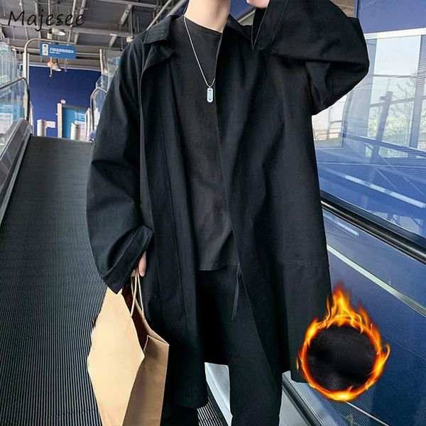 men's trench coats thicker men open stitch black simple long leisure loose students all-match basic fashion ulzzang outwear males autum, Tan;black
men's trench coats thicker men open stitch black simple long leisure loose students all-match basic fashion ulzzang outwear males autum, Tan;black