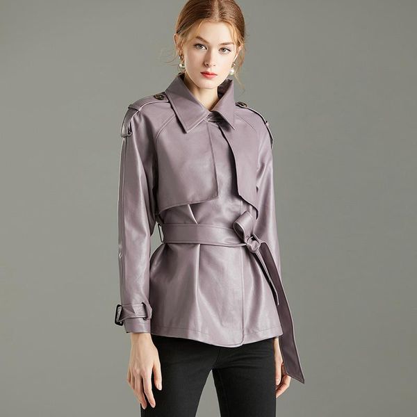 women's leather & faux autumn loose pu soft jacket women turn-down collar motorcycle black coat long sleeve female outerwear with belt
women's leather & faux autumn loose pu soft jacket women turn-down collar motorcycle black coat long sleeve female outerwear with belt