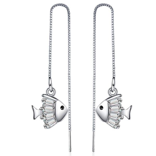 stylish simple fish micro paved cubic zircon drop earrings for women girl fashion sweet long chain tassel earring party gift dangle & ch cha, Silver
stylish simple fish micro paved cubic zircon drop earrings for women girl fashion sweet long chain tassel earring party gift dangle & ch cha, Silver