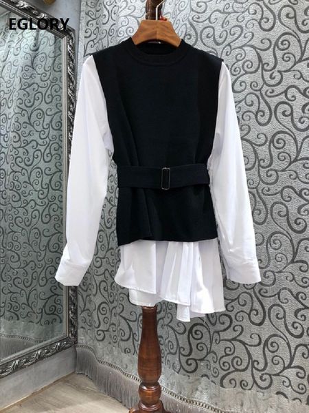 shorts spring clothing fashion style women o-neck long sleeve asymmetrical loose white +belted black vest jacket sets 2pc, White;black
shorts spring clothing fashion style women o-neck long sleeve asymmetrical loose white +belted black vest jacket sets 2pc, White;black
