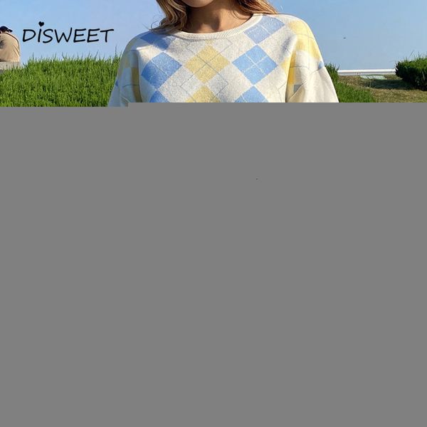 knits college style argyle o-neck woman simple long-sleeved knitted loose women casual slim warm women's sweater, White
knits college style argyle o-neck woman simple long-sleeved knitted loose women casual slim warm women's sweater, White