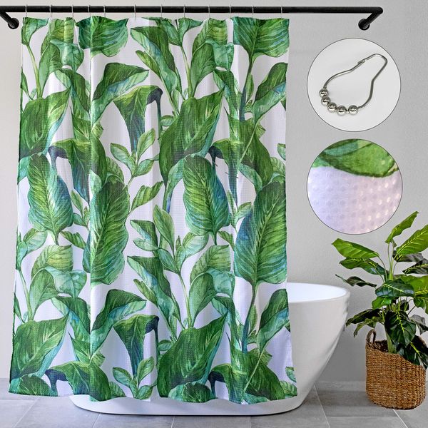 luxury tropical leaves waffle shower curtain, with 12 roller hooks, spa l quality, 72" x 72", decorative jungle palm tree 3d
luxury tropical leaves waffle shower curtain, with 12 roller hooks, spa l quality, 72" x 72", decorative jungle palm tree 3d