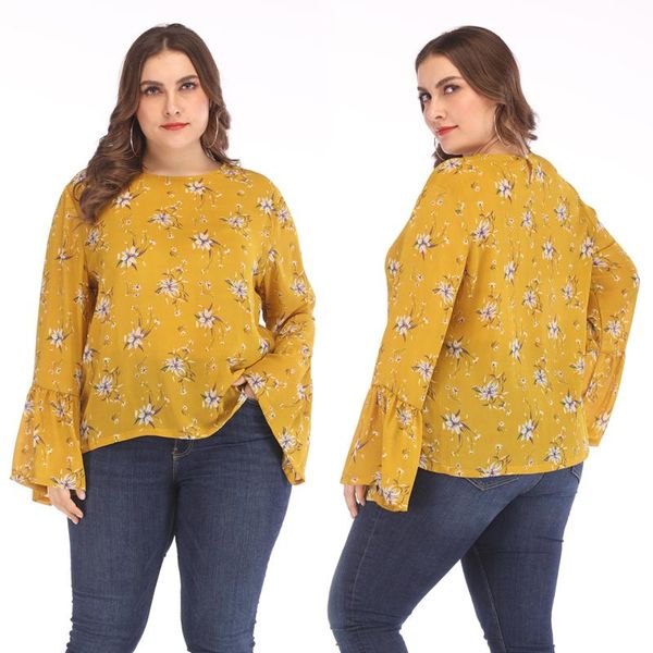 women's blouses & shirts 2021 women fashion chiffon floral shirt flare full sleeve oversize blouse fat loose casual, White
women's blouses & shirts 2021 women fashion chiffon floral shirt flare full sleeve oversize blouse fat loose casual, White