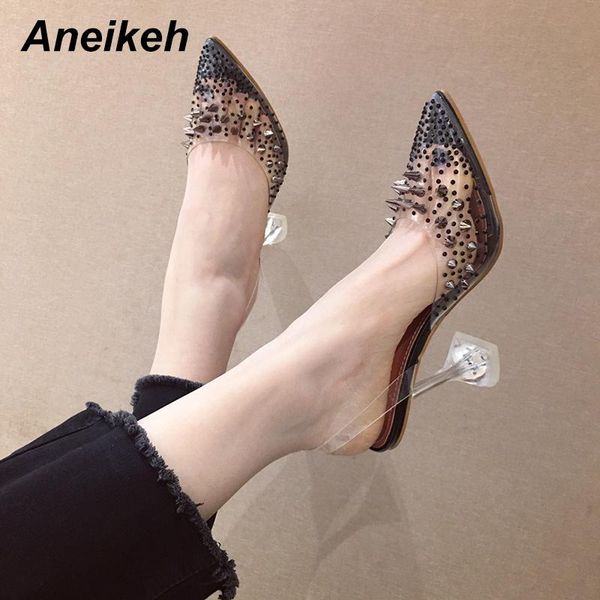 dress shoes aneikeh 2021 crystal rivet sandals elegant pointed toe high heels women wedding perspex spike transparent slingback, Black
dress shoes aneikeh 2021 crystal rivet sandals elegant pointed toe high heels women wedding perspex spike transparent slingback, Black