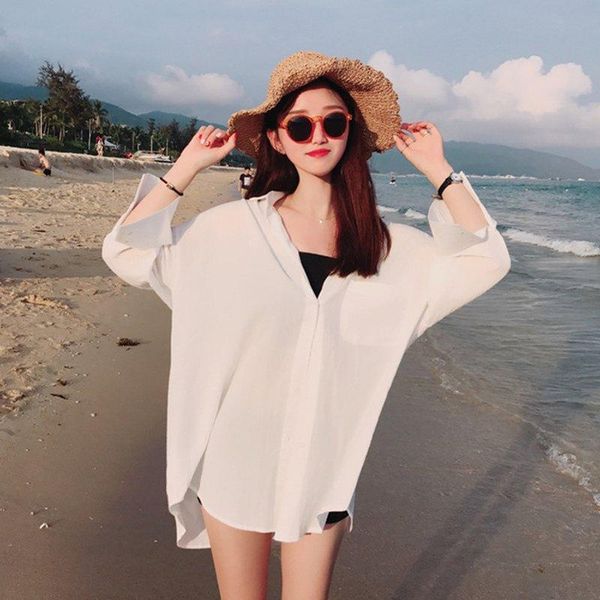 women's blouses & shirts summer sunscreen beachwear women casual long sleeve solid color loose white blouse
women's blouses & shirts summer sunscreen beachwear women casual long sleeve solid color loose white blouse