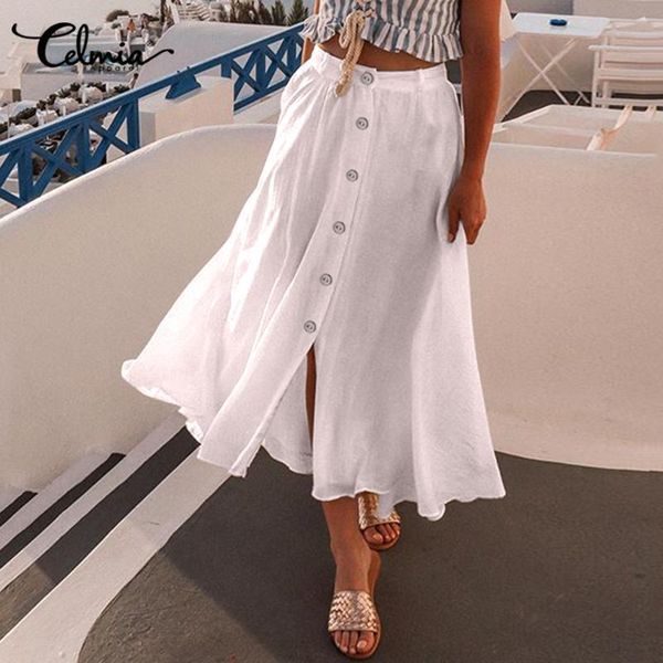 skirts 2021 summer pleated plus size celmia fashion women linen skirt holiday causal loose solid buttons split midi femme, Black
skirts 2021 summer pleated plus size celmia fashion women linen skirt holiday causal loose solid buttons split midi femme, Black