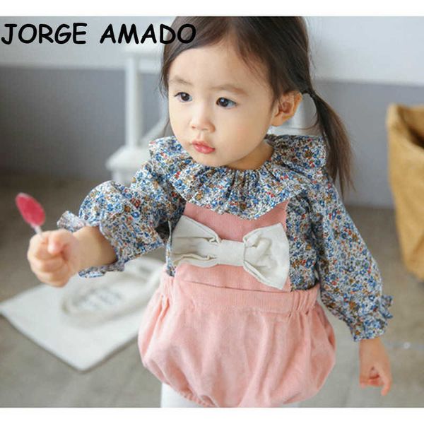 wholesale girls sets floral long sleeve baby shirt + bow romper overall jumpsuit children wear e70226 210610, White
wholesale girls sets floral long sleeve baby shirt + bow romper overall jumpsuit children wear e70226 210610, White