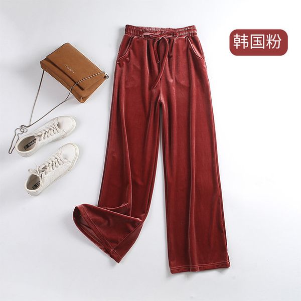 women wide leg pants 2021 autumn fashion female casual high waist trousers office lady loose gold veet womens pantsby air, Black;red
women wide leg pants 2021 autumn fashion female casual high waist trousers office lady loose gold veet womens pantsby air, Black;red