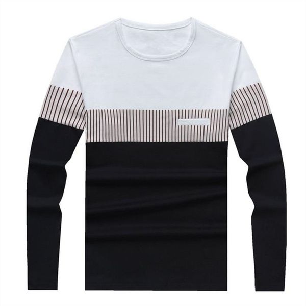 new t shirt men cotton long sleeve o neck striped mens tshirts fashion patchwork causal slim fit t shirt man brand men clothing 210329, White;black
new t shirt men cotton long sleeve o neck striped mens tshirts fashion patchwork causal slim fit t shirt man brand men clothing 210329, White;black