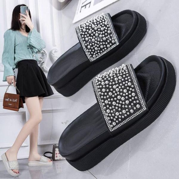 slippers 2021 summer ladies fashion comfortable casual rhinestone women flip-flops increased non-slip outdoor wowan sandals, Black
slippers 2021 summer ladies fashion comfortable casual rhinestone women flip-flops increased non-slip outdoor wowan sandals, Black