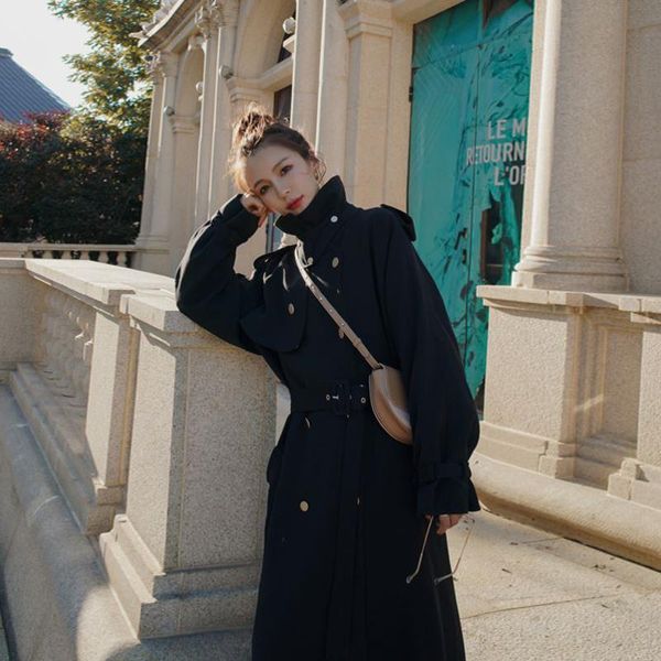 women's trench coats lightly cooked french windbreaker spring 2021 temperament mid-length loose and thin british style jacket rx1, Tan;black
women's trench coats lightly cooked french windbreaker spring 2021 temperament mid-length loose and thin british style jacket rx1, Tan;black